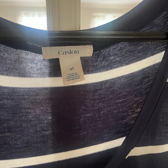 NWT Caslon navy & ivory Striped Tank Maxi Dress XL - Picture 2 of 5